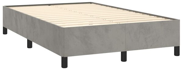 Box spring postel s matrací světle šedá 120x190 cm samet 3270475
