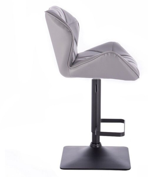 LuxuryForm DESIGN Barová židle MILANO na černé hranaté podstavě - šedá