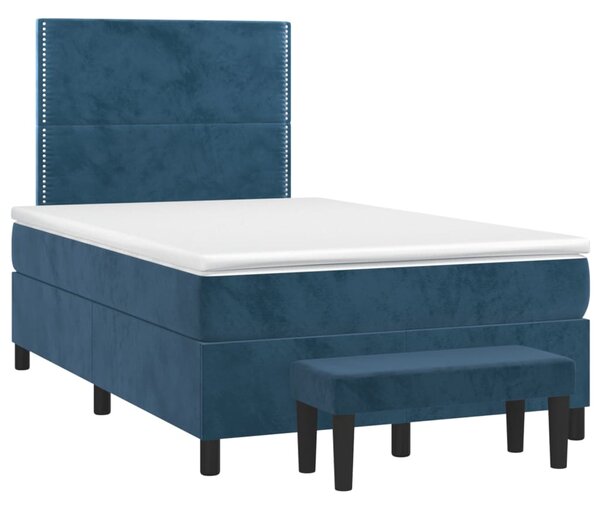 Box spring postel s matrací tmavě modrá 120x190 cm samet 3270467