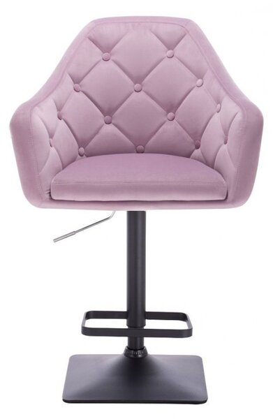 LuxuryForm DESIGN Barová židle ANDORA VELUR na černé hranaté podstavě - levandule