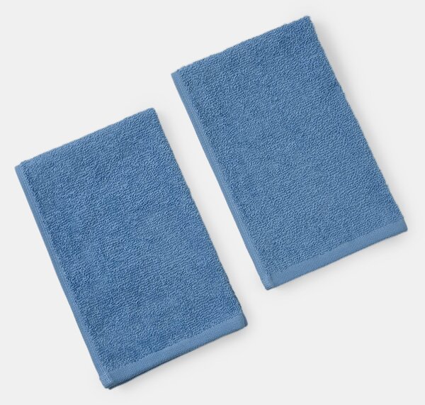 Sinsay - Jednobarevné bavlněné ručníky 2 pack - modrá