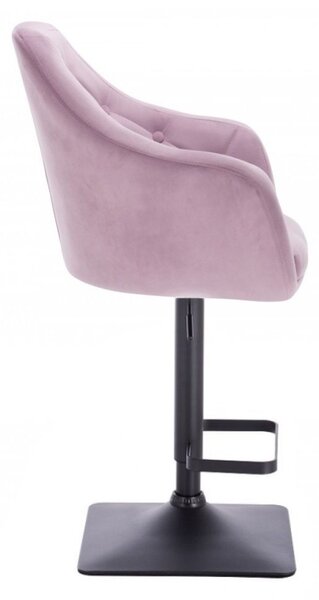 LuxuryForm DESIGN Barová židle ANDORA VELUR na černé hranaté podstavě - levandule