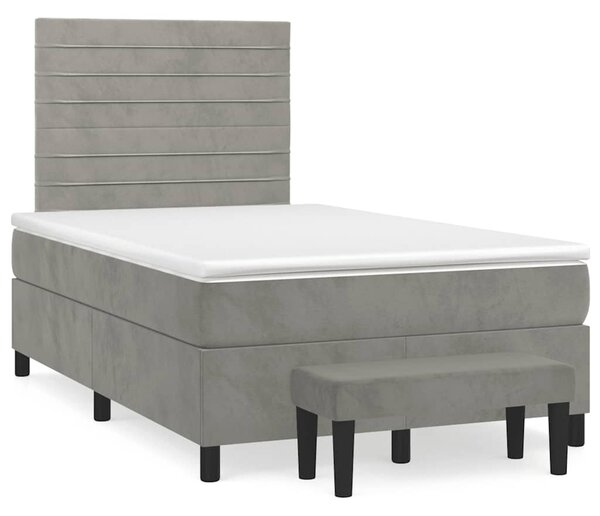 Box spring postel s matrací světle šedá 120x190 cm samet 3270475