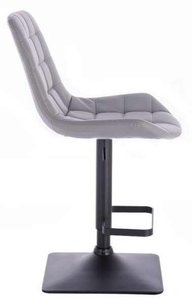 LuxuryForm DESIGN Barová židle PARIS na černé hranaté podstavě - šedá