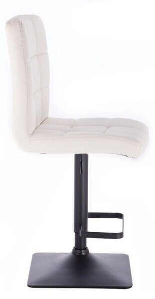 LuxuryForm DESIGN Barová židle TOLEDO na černé hranaté podstavě - bílá