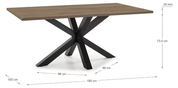 Ořechový jídelní stůl Marckeric Comba 180 x 100 cm