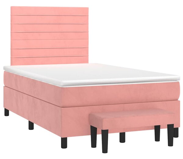 Box spring postel s matrací růžová 120x190 cm samet 3270480