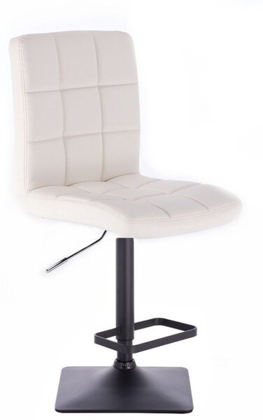 LuxuryForm Barová židle TOLEDO na černé podstavě - bílá