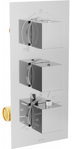 Mexen Cube termostatická baterie vanovo-sprchová 3výstupová, chrom - 77503-00
