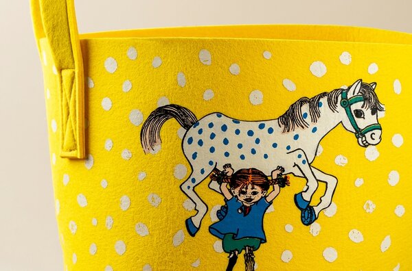Muurla Úložný koš Pippi and the horse 17l, žlutý