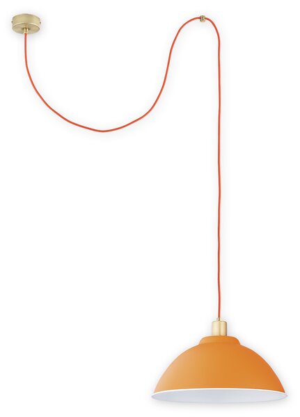 LOREO Moderní závěsné osvětlení na lanku HTS PAT, 1xE27, 60W, oranžové, průměr 37cm O2831 W1 PAT + POM [D]