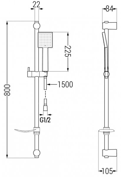 Mexen sprchový set DF45, černá, 785454582-70