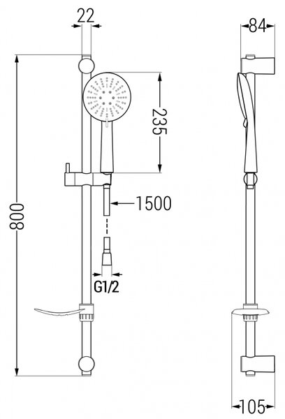 Mexen sprchový set DF67, černý, 785674582-70
