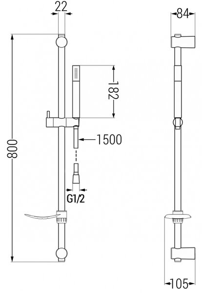 Mexen sprchový set DF70, chrom, 785704582-00