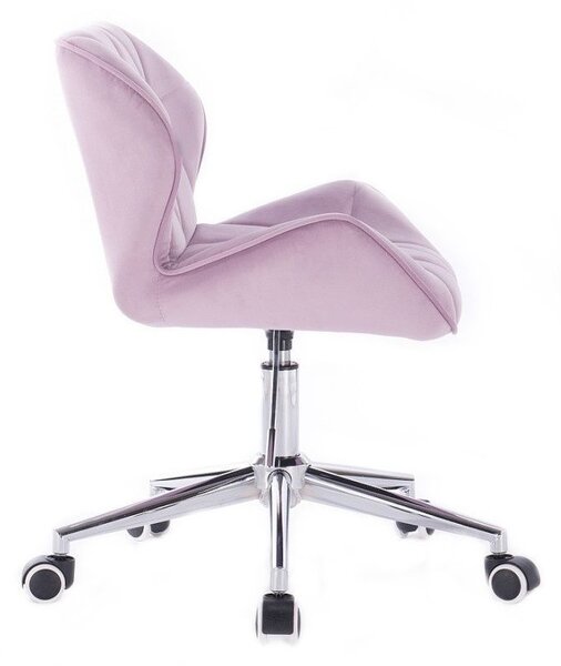 LuxuryForm DESIGN Židle MILANO VELUR na stříbrné podstavě s kolečky - levandule