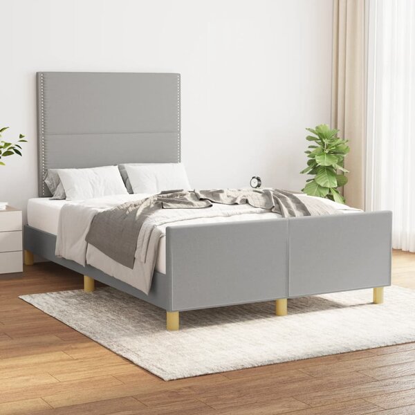 Rám postele bez matrací světle šedá 120x190 cm textil 3270506