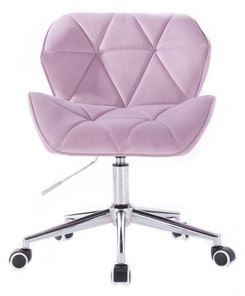 LuxuryForm DESIGN Židle MILANO VELUR na stříbrné podstavě s kolečky - levandule