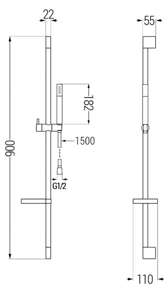 Mexen DS70 sada sprchového příslušenství, chrom - 785704583-00