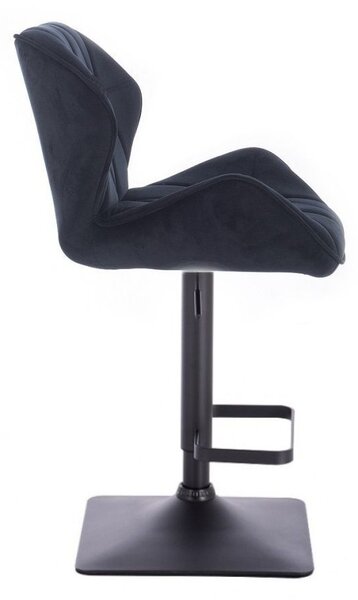 LuxuryForm DESIGN Barová židle MILANO VELUR na černé hranaté podstavě - černá