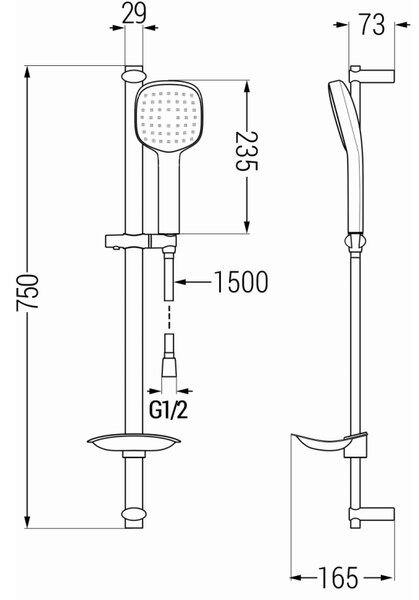 Mexen DB33 sprchová sada posuvná, chrom - 785334584-00