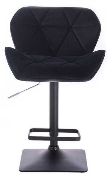LuxuryForm DESIGN Barová židle MILANO VELUR na černé hranaté podstavě - černá