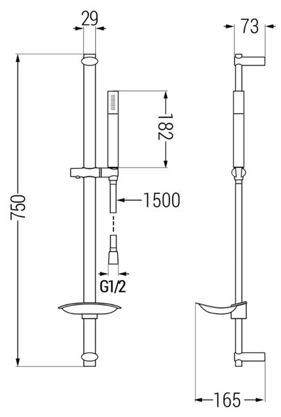 Mexen DB70 sprchová sada posuvná, chrom 785704584-00