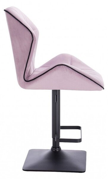 LuxuryForm DESIGN Barová židle MILANO MAX VELUR na černé hranaté podstavě - levandule