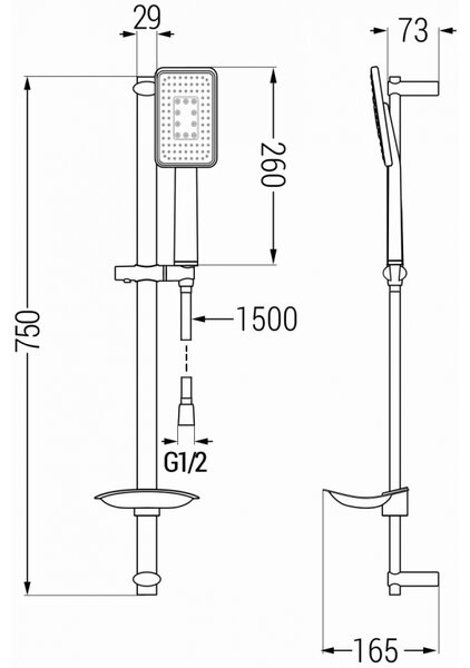 Mexen sprchový set DB54, černá/chrom, 785544584-71