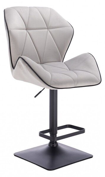 LuxuryForm Barová židle MILANO MAX VELUR na černé podstavě - šedá
