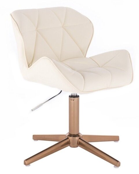 LuxuryForm DESIGN Otočná židle MILANO na zlatém kříži - krémová