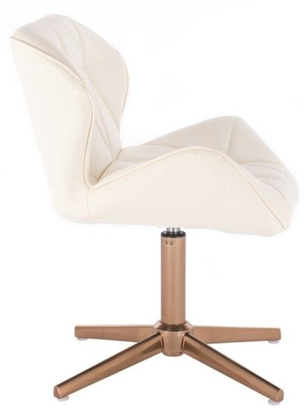 LuxuryForm DESIGN Otočná židle MILANO na zlatém kříži - krémová