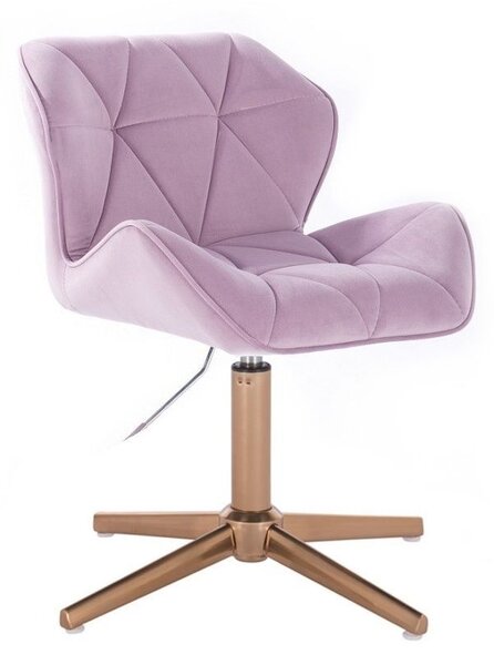 LuxuryForm DESIGN Židle MILANO VELUR na zlatém kříži - levandule