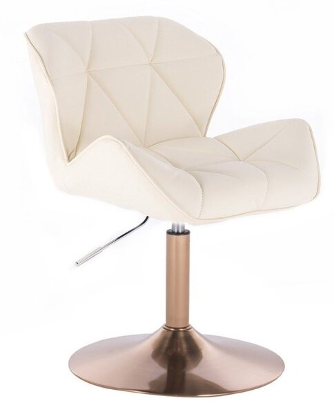 LuxuryForm DESIGN Otočná židle MILANO na zlatém talíři - krémová