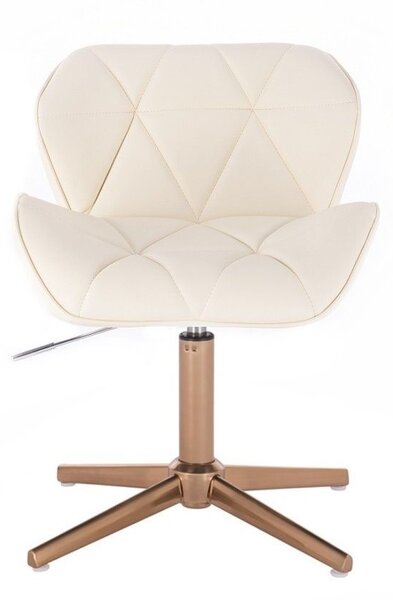 LuxuryForm DESIGN Otočná židle MILANO na zlatém kříži - krémová