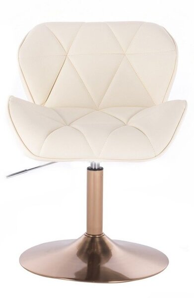 LuxuryForm DESIGN Otočná židle MILANO na zlatém talíři - krémová