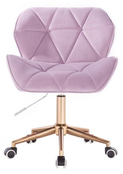 LuxuryForm DESIGN Židle MILANO VELUR na zlaté podstavě s kolečky - levandule
