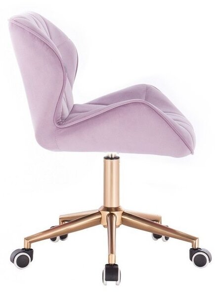 LuxuryForm DESIGN Židle MILANO VELUR na zlaté podstavě s kolečky - levandule