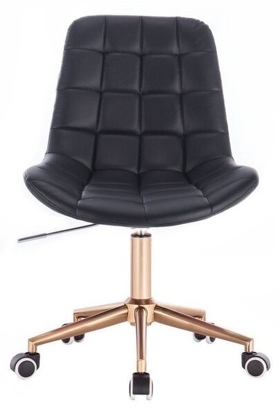 LuxuryForm DESIGN Židle PARIS na zlaté podstavě s kolečky - černá