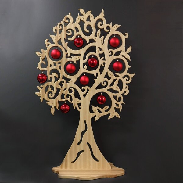 AMADEA Maxi dekorace strom s červenými koulemi 158 cm