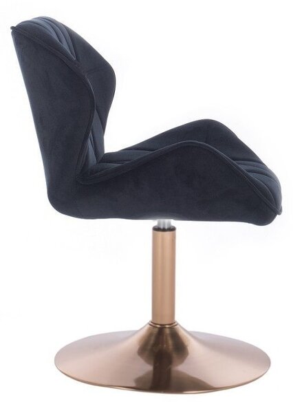 LuxuryForm DESIGN Židle MILANO VELUR na zlatém talíři - černá