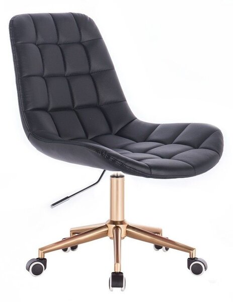 LuxuryForm Židle PARIS na zlaté podstavě s kolečky - černá