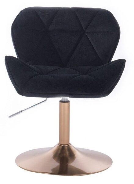 LuxuryForm DESIGN Židle MILANO VELUR na zlatém talíři - černá