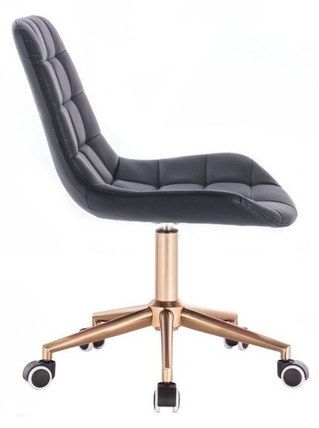 LuxuryForm DESIGN Židle PARIS na zlaté podstavě s kolečky - černá