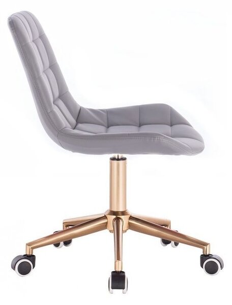 LuxuryForm DESIGN Židle PARIS na zlaté podstavě s kolečky - šedá