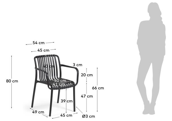 Černá plastová zahradní židle Kave Home Isabellini