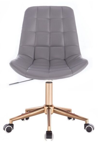 LuxuryForm DESIGN Židle PARIS na zlaté podstavě s kolečky - šedá
