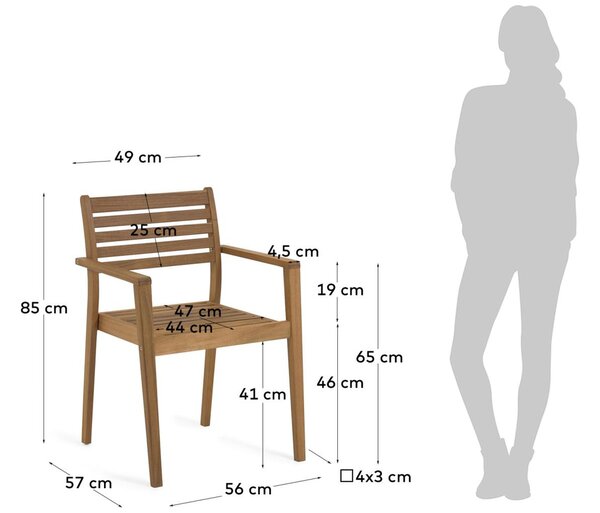 Akátová zahradní židle Kave Home Hanzel