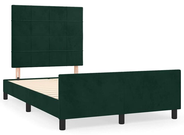 Rám postele bez matrací tmavě zelené 120x190 cm samet 3270581