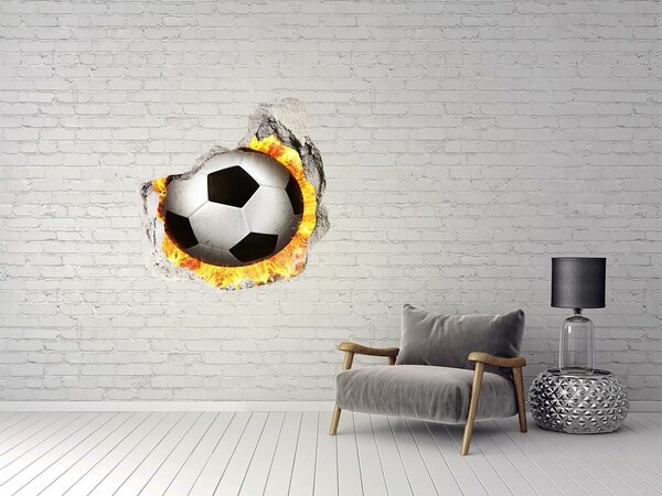 Samolepící díra na stěnu Hořící fotbalový míč nd-p-73632550
