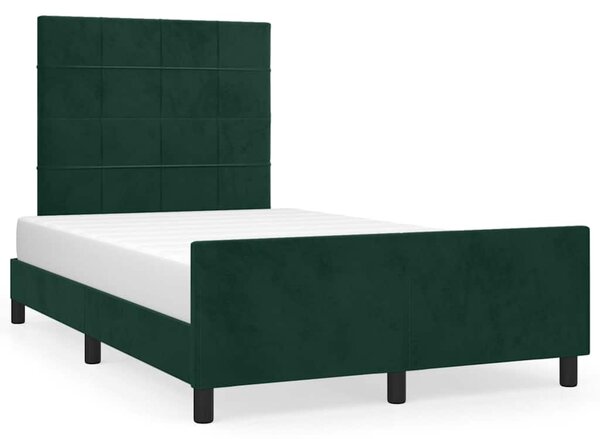 Rám postele bez matrací tmavě zelené 120x190 cm samet 3270581